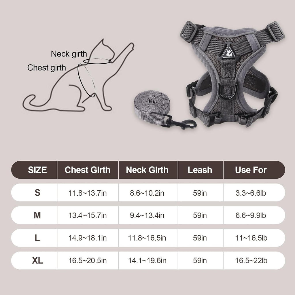 Cozy Cat Harness & Leash — Escape-Proof & Soft